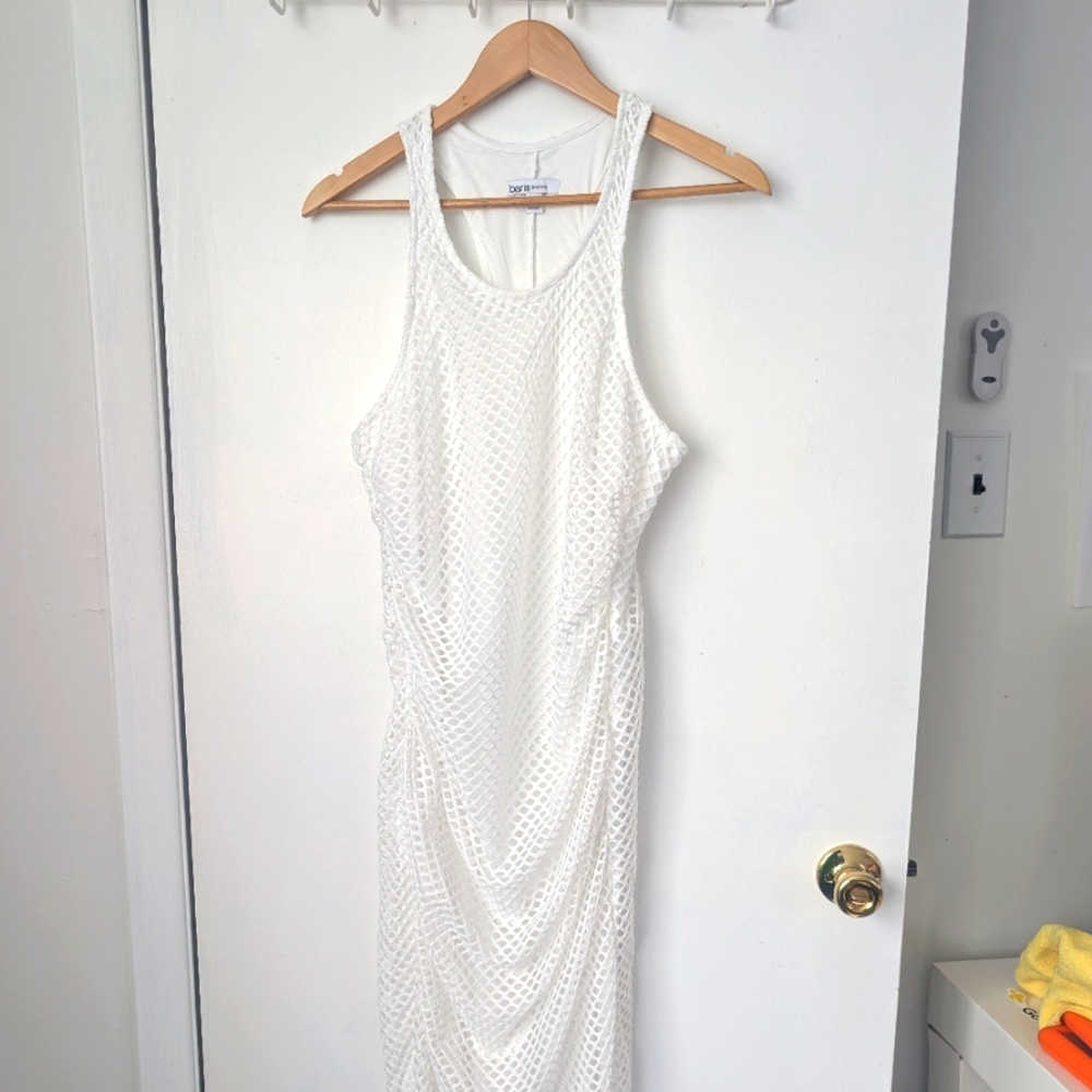 Bar III White Sheath Halter Dress for Brides